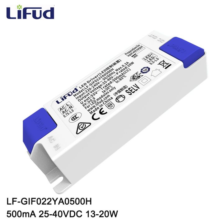 :{”》: Lifud ไดรเวอร์ LED แบบไม่กะพริบ500Ma 25-40V 13-20W LF-GIF022YA0500H ไฟ LED Ing หม้อแปลงไฟฟ้าไฟแอลอีดีในร่มตัวขับไฟ LED