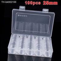 ✘ 100x 25mm Coin Capsules Round Plastic Coin Holder Box Case Container With Storage Organizer Box For Coin Collection