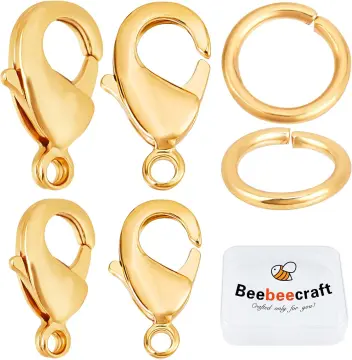  Beebeecraft 1 Box 40Pcs Pinch Bails for Pendants, 18K