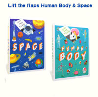 Lift The Flaps Human Body &amp; Space ภาษาอังกฤษสารานุกรมของอังกฤษฤดูใบไม้ร่วง2-เซ็ตปริมาณ Human Space เด็ก Bab ตรัสรู้กระดาษแข็งหนังสือสมุดภาพภาษาอังกฤษเด็ก Original หนังสือภาษาอังกฤษ