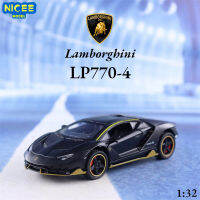 ALamborghini LP770-4 Diecast Metal Alloy Model Car Para Crianças, Simulação Supercar, Luz Sonora, Pull Back Collection, Toy Gift, A226, 1:32M