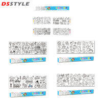 DSstyles ม้วนวาดรูปสำหรับเด็กขนาด35X12.6นิ้วของเล่นเพื่อการศึกษาม้วน Kertas Mewarnai ภาพวาด DIY เหนียวสำหรับ Kado Ulang Tahun เด็กหญิงเด็กชาย