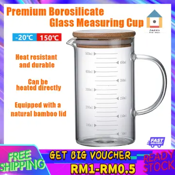 Borosilicate Tempered Clear Glass Measuring Cup 250/500/1000 Ml
