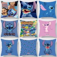 Disney Anime Lilo Stitch Pillow Cover Cartoon Kawaii Stitch Angie Pillow Cases Girls Bedroom Room Home Decor Car Cushion Cover