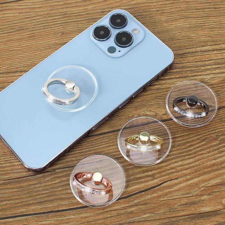 cell-phone-ring-holder-stand-diamond-transparent-finger-grip-clear-360-degree-rotation-kickstand-compatible-iphones-ring-grip