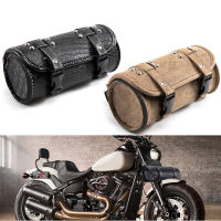 1pcs Motorcycle Retro PU Leather Front Forks Tool Bag Luggage SaddleBag Universal for Harley Bobber Honda Yamaha