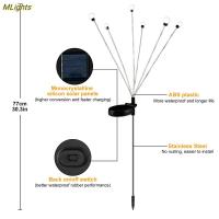 ไฟหิ่งห้อยพลังงานแสงอาทิตย์ไฟ LED สวนโคมไฟหิ่งห้อย2แพ็ค,ไฟหิ่งห้อยพลังงานแสงอาทิตย์ LED สีสันสดใสแสงไฟแสงไฟสำหรับสวนพลุ