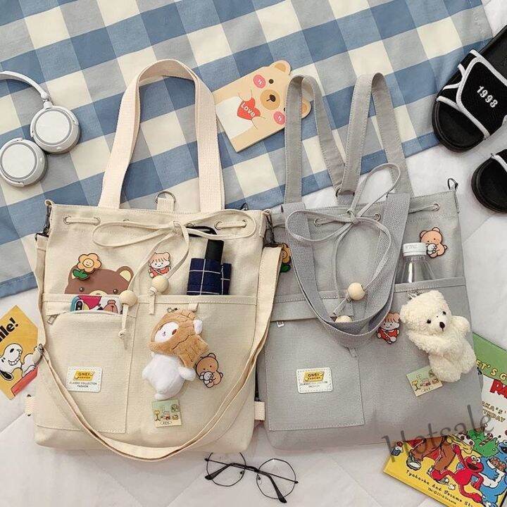 hot-sale-c16-korean-canvas-bag-single-shoulder-crossbody-large-capacity-students-ins-zipper-handbag