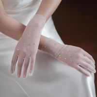 ▫●™ Simple Elegant Bridal Gloves Short Sexy Illusion Wedding Gloves 2023 New Wedding Accessories