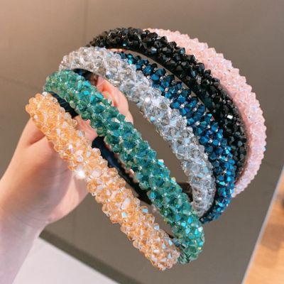 【CW】 Color Luxury Rhinestone Headband Beads Bezel Hair hoop Korea Hairband Bride Wedding Accessories