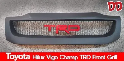 AD.กระจังหน้าแต่ง TOYOTA VIGO CHAMP สีดำด้าน+ตัวหนังสือ TRD งาน ABS ทรงตระแกรง