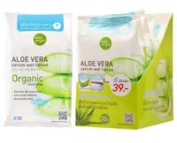 (ยกกล่อง/4ห่อ) Baby Bright Aloe Vera Serum Wet Tissue 25 Sheets เบบี้ไบร์ท อโลเวร่า เซรั่ม เวท ทิชชู่ ทิชชู่เปียกว่านหาง