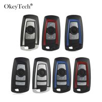 OkeyTech 3/4ปุ่มสมาร์ทรีโมทกุญแจรถ Fob สำหรับ BMW CAS4 F 3 5 7 Series E90 E92 E93 X5 F10 F20 F30 F40ฝาครอบ