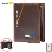 Bluetooth Wallet Mens Genuine Leathe Wallet Short Leisure Multi-Function Card Holder Package Luxury Business Wallet