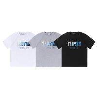 Trapstar new fashion white and blue towel embroidered cotton casual short-sleeved round neck T-shirt