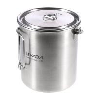 Lixada 750ml Stainless Steel Pot Portable Water Mug Cup with Lid and Foldable Handle Outdoor Cooking Picnic Camping supplies