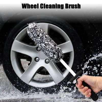 Car Brush Tire Wheel Rim Dust Remove Foam Washing Cleaning Tools Big Long Handle Soft Microfiber Bristles Automotive Accessories