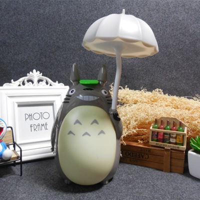 LED Cartoon Totoro USB Charging Desk Lamp Creative Secondary Use Childrens Learning Eye Protection Night Light Holiday Gift