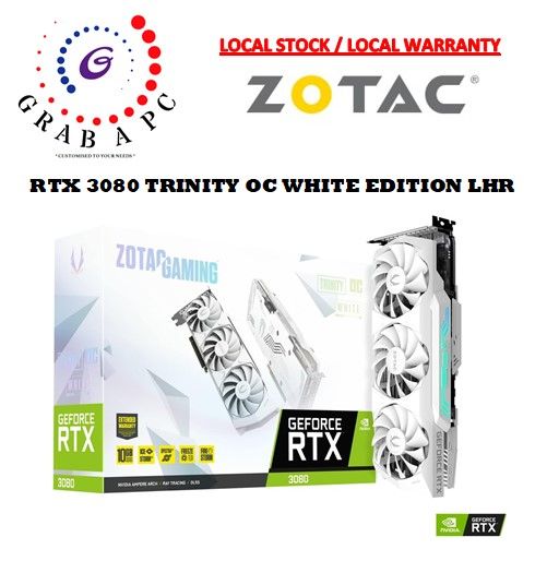 ZOTAC GAMING GEFORCE RTX 3080 TRINITY OC WHITE EDITION LHR 10GB