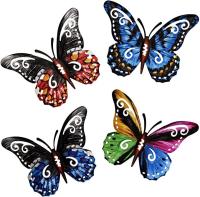 New 4Pcs Metal Butterfly Wall Art Hanging Decor Butterflies Iron Art Wall Decoration Hanging Butterflies Iron Craft