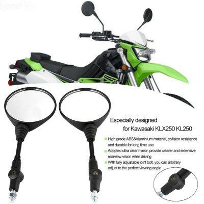 2Pcs Motorcycle Modified Folding Round Side Rearview Mirrors Fit For Kawasaki KLX250 KL250