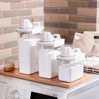 Caixa de armazenamento de detergente para roupa hermética transparente recipiente de detergente para roupa cozinha recipiente de armazenamento de alimentos frasco de cereais