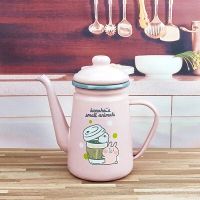 1.1LThickened Enamel Thin Mouth Pots Drip Coffee Pot Gooseneck Spout Long Mouth Coffee Kettle Home Tea Tool bule esmaltado