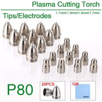 20pcs/lot Panasonic P80 Plasma Cutter Torch Consumables KIT Plasma Tip 1.1/1.3/1.5/1.7mm 40Amp 60Amp 80Amp 100Amp Welding Tools