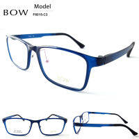 กรอบแว่นตา BOW รุ่น F6015-C3 เต็มกรอบสีน้ำเงินเข้ม น้ำหนักเบา ใส่สบาย Vintage มีบริการตัดแว่นสายตาราคาถูก