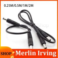 Merlin Irving Shop 12V 3A DC Male to Male Power Supply Diy Cord Cable 5.5*2.1mm Male CCTV Adapter Connector Power Cords 0.5M/1M/2M