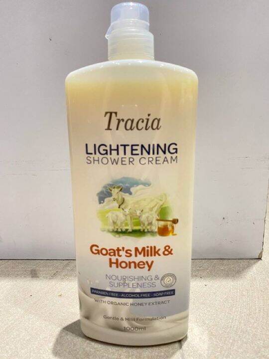 Tracia Lightening Shower Cream Goat's Milk & Honey 1000ML Lazada