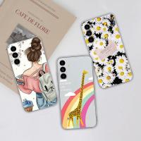 เคสที่ทันสมัยสำหรับ Samsung Galaxy M14โทรศัพท์ใส TPU กันกระแทกลายหมีเป็ด5G สีรุ้งปลอกสำหรับ Samsung ฝาหลังกันกระแทก M14ม. 14 GalaxyM14บั๊มเปอร์กระเป๋าโทรศัพท์นิ่ม