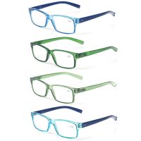 【LZ】☞  Óculos de Leitura Henotin para Homens e Mulheres Lentes Ópticas Claras Moldura Retangular HD Presbiopia Lupa Diopter