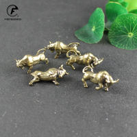 2022 ใหม่ทองเหลือง Wall Street Bullfighting จี้ทองแดง VINTAGE Lucky Bull พวงกุญแจ Charm จีน Feng Shui แขวนเครื่องประดับ Decor-lihanrui