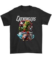 Vintage Catvengers น่ากลัวแมวเสื้อ DMN สีดำ (1)S-5XL