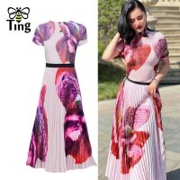 ┇☫┅ Tingfly Fashion High Stretchy Pleated Pullovers Top amp; Pleated Midi Skirts Women 2 Pcs Sets Summer Casual Street Dress Set Outfit