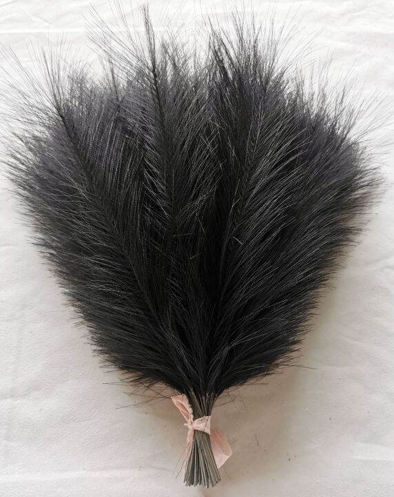 dt-hot-10pcs-artificial-black-pampas-grass-bouquet-for-home-bedroom-room-wedding-decoration-fake-plant-simulation-dried-flower-reedth