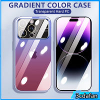 เคสโทรศัพท์โปร่งใสไล่ระดับสีสุดหรูสำหรับ IPhone 14 13 12 Pro Max 14 Plus 13 Pro Max หน้าต่างขนาดใหญ่ฝาแก้วป้องกัน