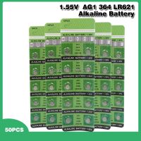 【✵】 Molla Traders 50Pcs อัลคาไลน์1.55V AG1 LR621ปุ่ม364 164 531 SR621 SR621SW SR60 SP364 TR621 AG 1สำหรับนาฬิกาของเล่น