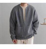 Spot Knitted Cardigan Jacket MenS Straight Slower Heavy Worker Wool Rod Knit Conjoin Sweater Loose