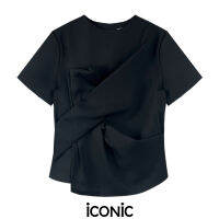 iCONiC BROOKLYN TOP #3652 เสื้อผญ ทรงหลวม แขนสั้น อก40" ยาว24" จับเดรปปิ้ง เสื้อแฟชั่น  เสื้อผญแฟชั่น เสื้อออกงาน เสื้อทำงาน เสื้อผญทำงาน