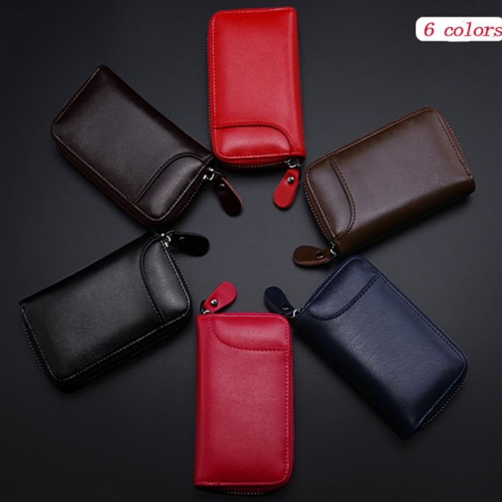 cw-leather-keychain-multifunction-organizer-wallet-holder-car-small-keys