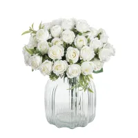 【CC】 10 Heads Artificial Flowers Scrapbooking Silk Wedding Bouquet Household Products Vases for Decoration