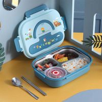 ﹍ 316 Stainless Steel Portable Lunch Box Cute Cartoon Bento Box Food Container Children Kids School Office Microwave Dinnerware