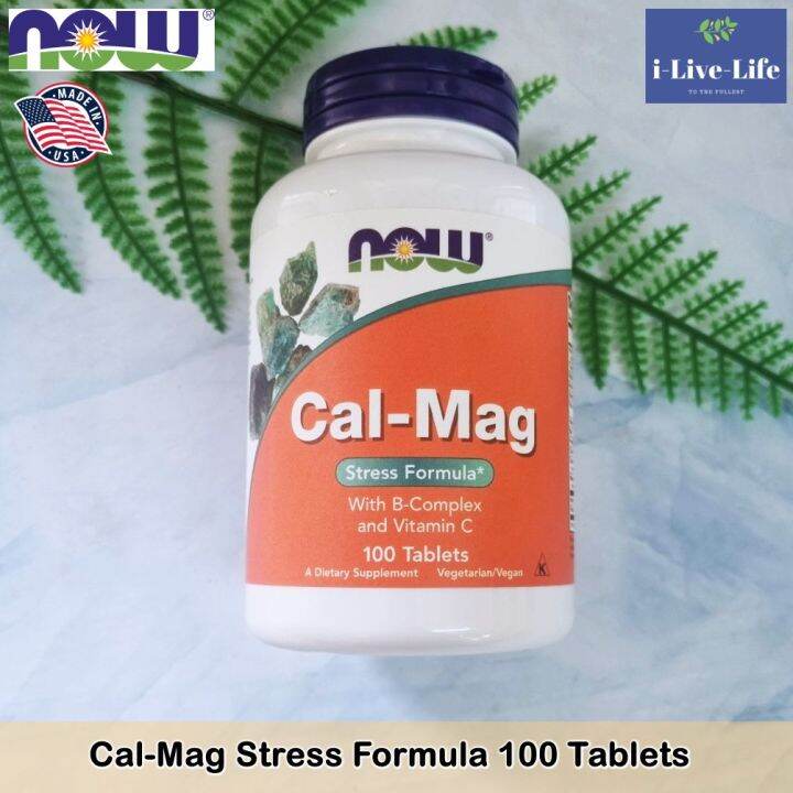 แคลเซียม-amp-แมกนีเซียม-วิตามินบีรวม-วิตามินซี-cal-mag-100-tablets-now-foods-calcium-amp-magnesium