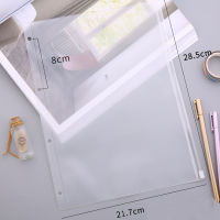 12PCS Transparent A4 PVC File Holders Standard 4 Holes Binder Zipper Folders Loose Leaf Document Pouch Storage Self-Styled Bag