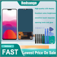 Redsange LCD TFT 6.28นิ้วสำหรับ Vivo ชิ้นส่วนจอสัมผัสแอลซีดีของเครื่องแปลงดิจิทัล X21อะไหล่พร้อมกรอบกลางสำหรับ Vivo X21 1725 X21A จอแสดงผล