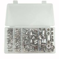 〖Maximus metals〗190Pcs อลูมิเนียม Rivnut แบนหัวเกลียวหมวก M3 M4 M5 M6 M8 M10 Rivet Nut