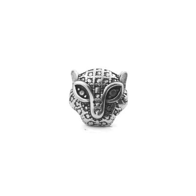 316L Stainless Steel Animal Head Tiger Lion Small Hole Bead Charms Spacer Beads for Jewelry Making Bracelets