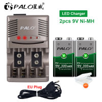 (สินค้าเฉพาะจุด) PALO 9V Smart Charger สำหรับแบตเตอรี่ AA AAA แบบชาร์จไฟได้ Ni-MH 9V แบตเตอรี่6F22 2ชิ้น9V 300MAh Batteria Battery 。《 Suggest Order 》